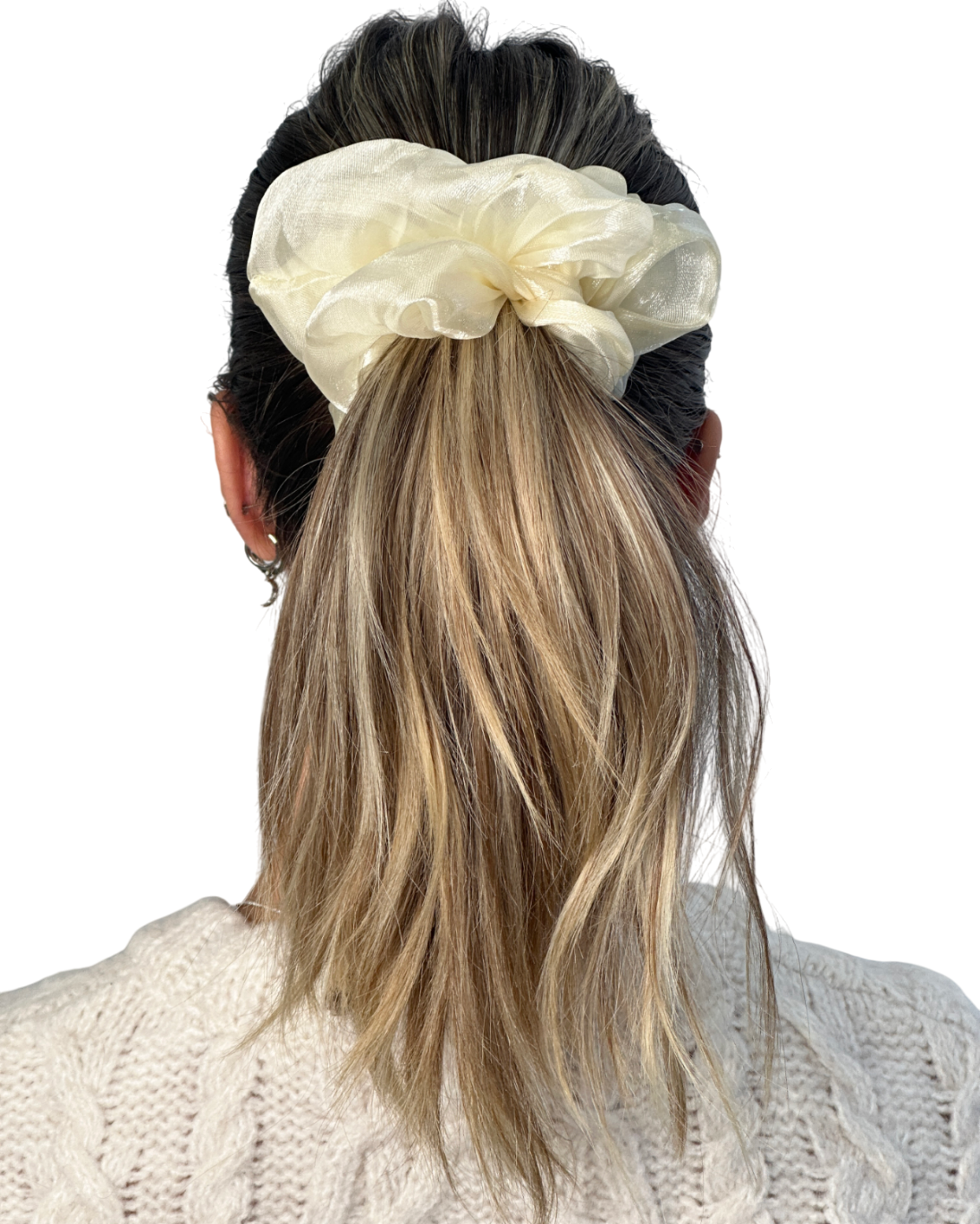 Anisa Sojka Cream Oversized Tulle Scrunchie
