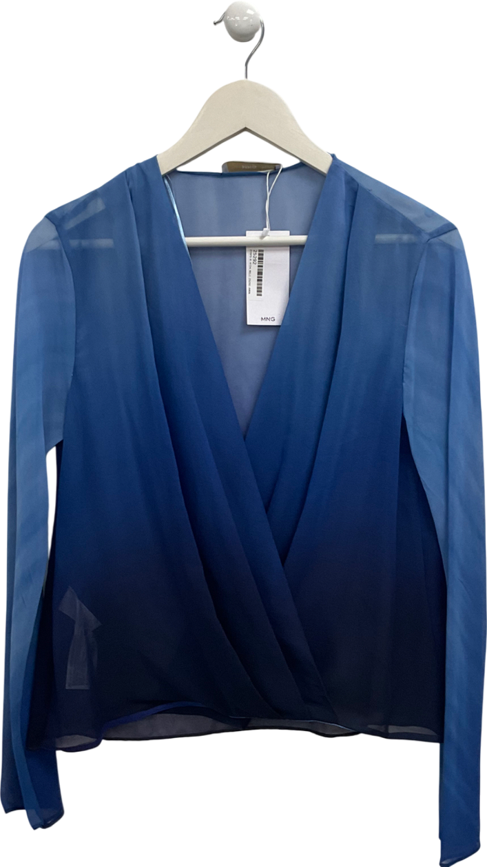 MANGO Blue Cielo Ombré Blouse UK M