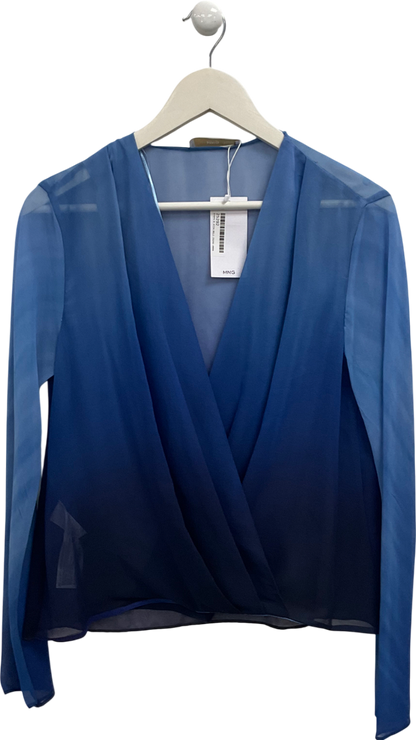 MANGO Blue Cielo Ombré Blouse UK M