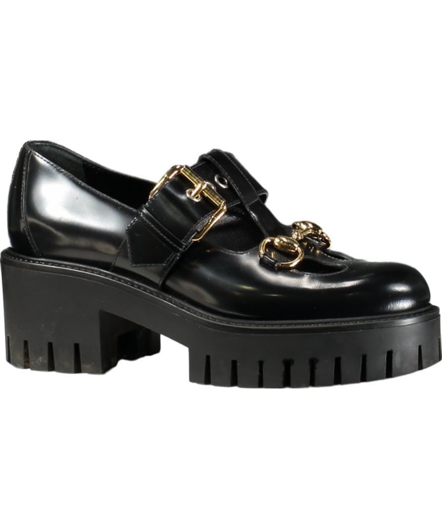 GUCCI Black Horsebit Leather Mary Jane Shoes UK 2 EU 35 👠