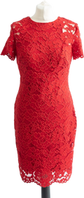 Ralph Lauren Red Lace Shift Dress Us6 UK 10