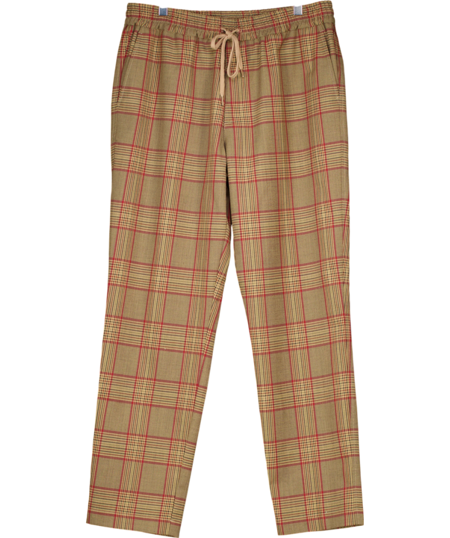barena  venezia Beige Checked Trousers UK L