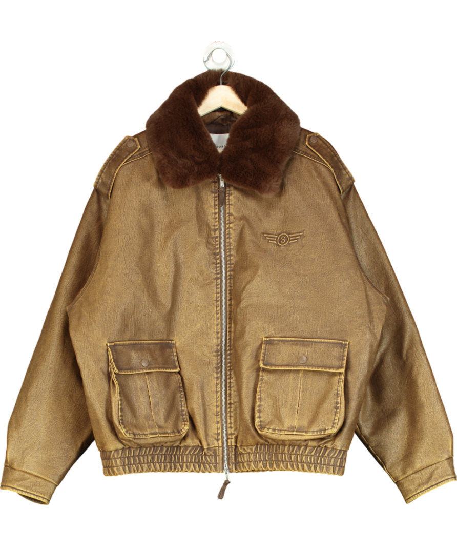HOUSE OF SUNNY Brown Cruise Flight Jacket UK L