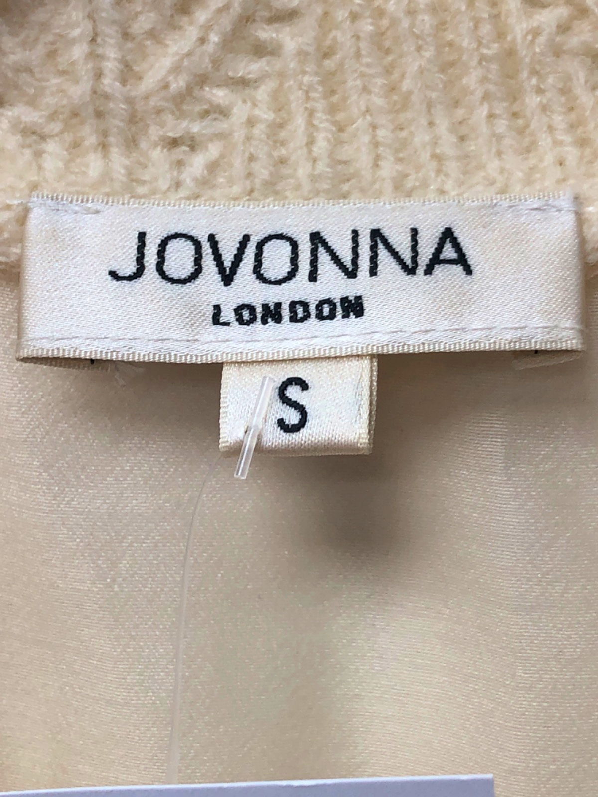 Jovonna Beige Puff Sleeve Cardigan UK S