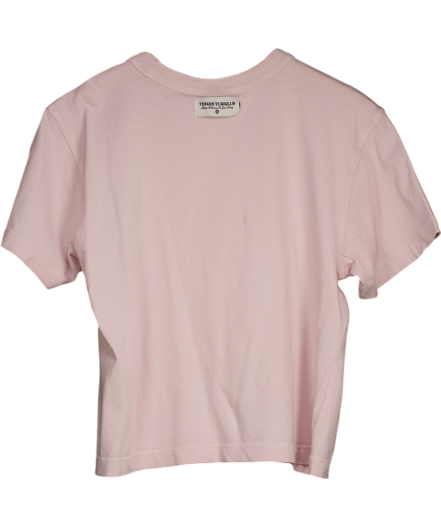 The Couture Club Pink Shadow Print Emblem T-shirt UK 10