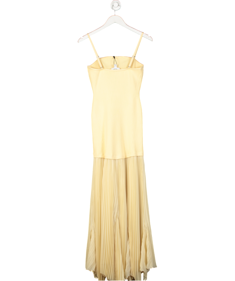 REISS Butter Yellow Milana Sleeveless Knitted Maxi Dress UK 10