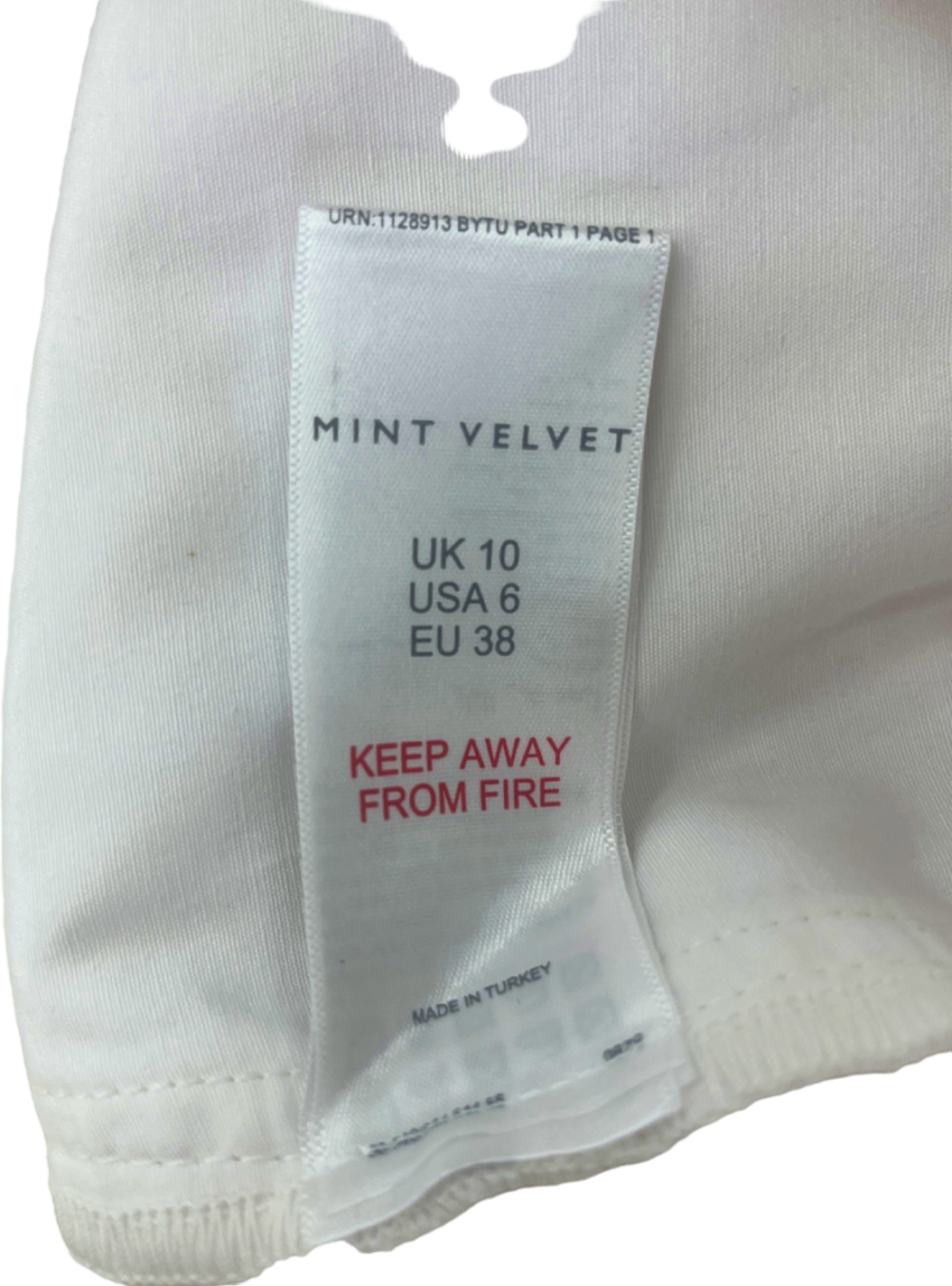 Mint Velvet White Cream Cargo Pocket Midi Skirt UK 14