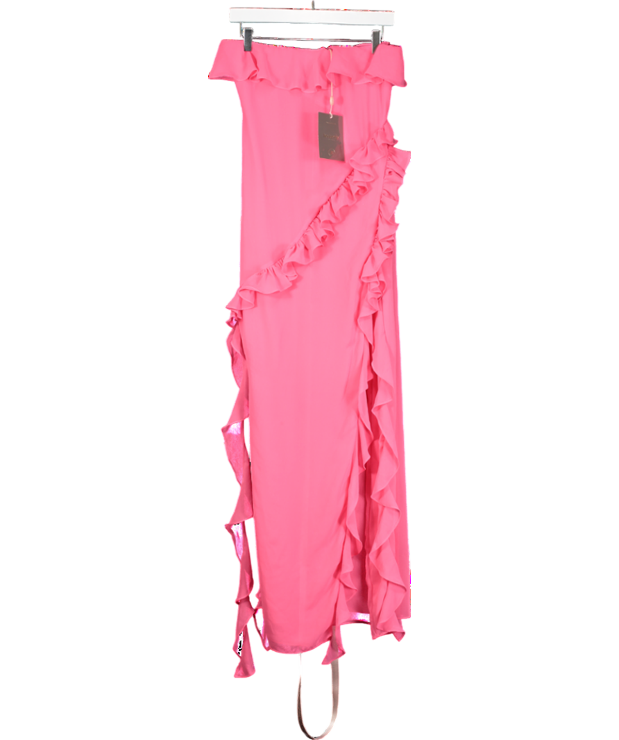 House of CB Pink Sarina Ruffle Maxi Dress UK S