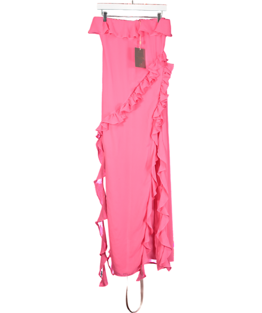 House of CB Pink Sarina Ruffle Maxi Dress UK S