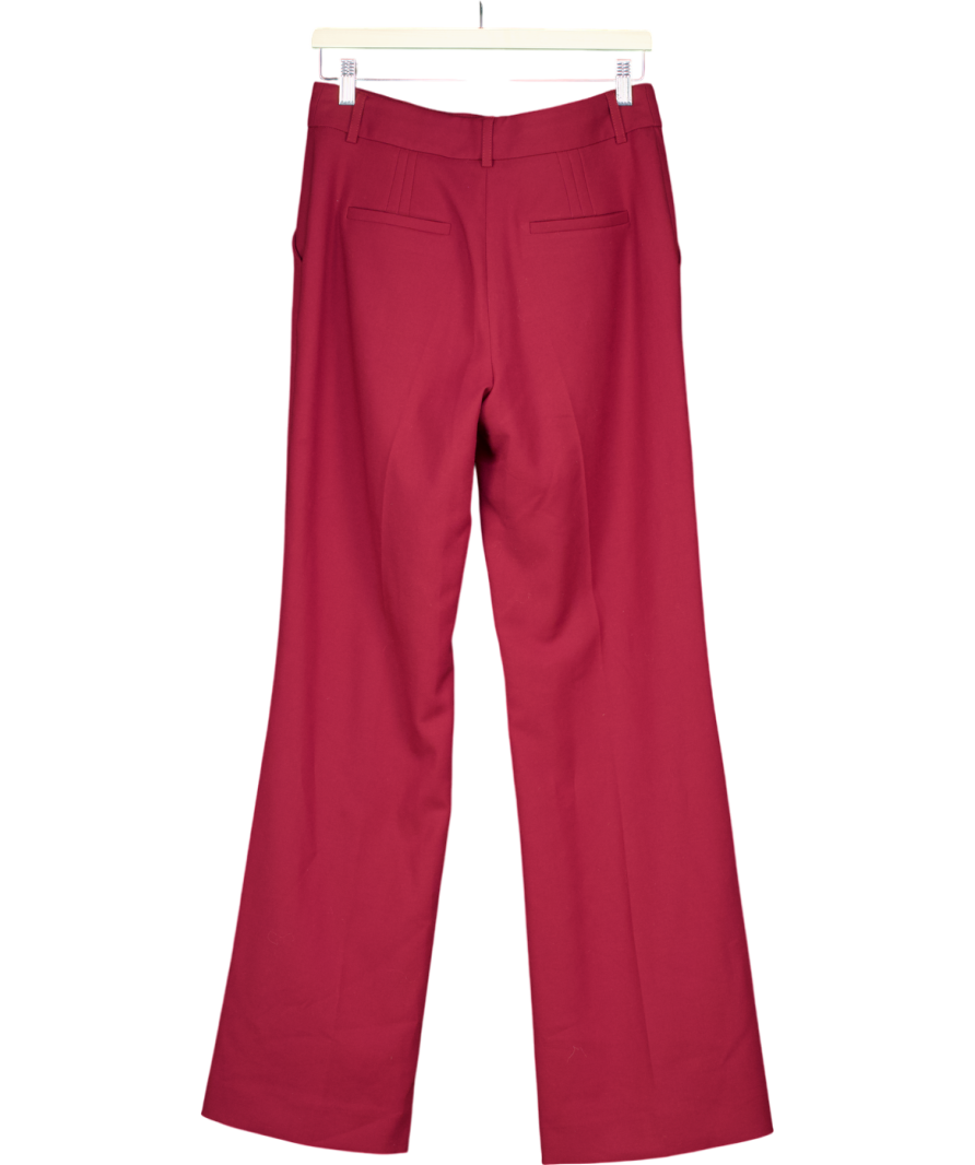 Karen Millen Red Tailored Stretch Tipped Straight Leg Trousers - Merlot UK 8