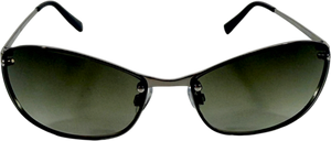 Weekday Green Oval Metal Frame Unisex Sunglasses One Size