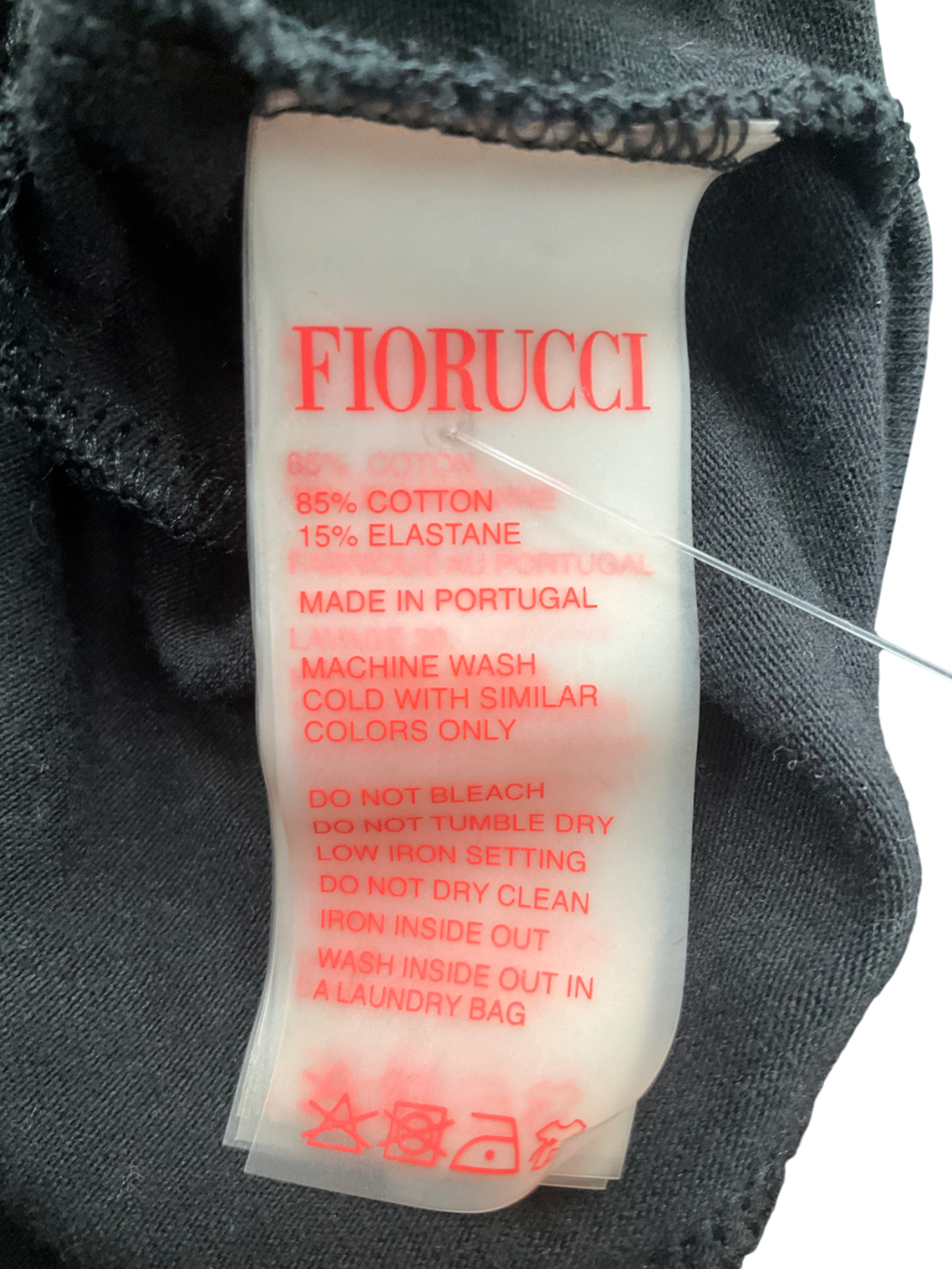 FIORUCCI Black Printed Logo Crop Top UK S