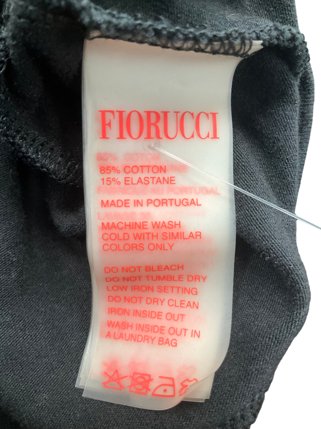 FIORUCCI Black Printed Logo Crop Top UK S