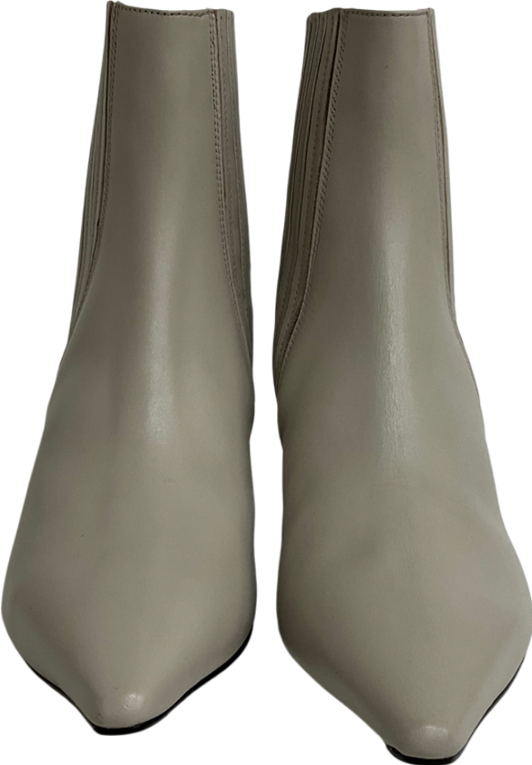 Next Cream Neutral Tabitha Simmons Kitten Heel Elvina Leather Ankle Boots UK 4 EU 37 👠