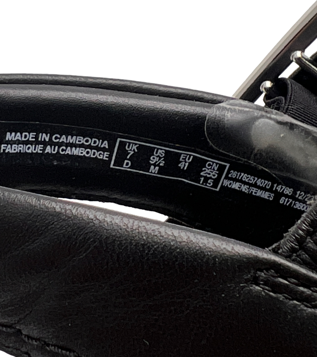 Clarks Black Alda Strap Leather UK 7 EU 40 👠