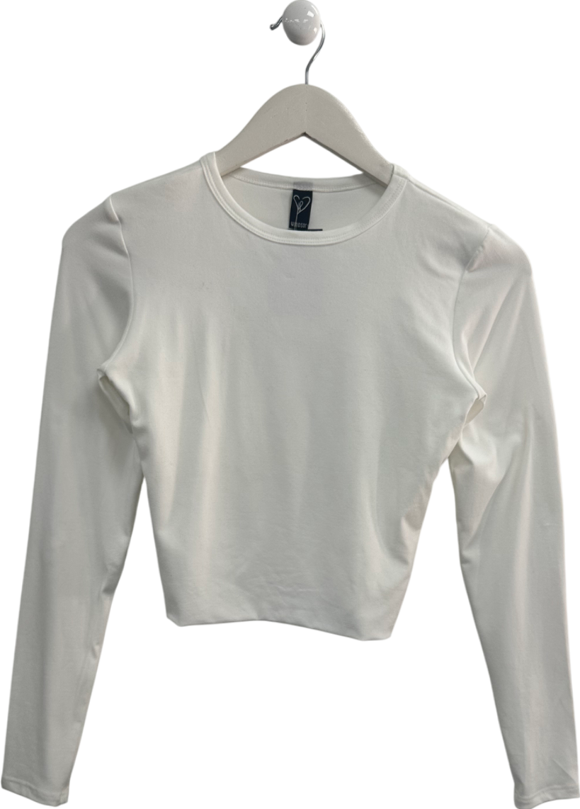 Windsor Long Sleeve White Stretch Top UK XS/S