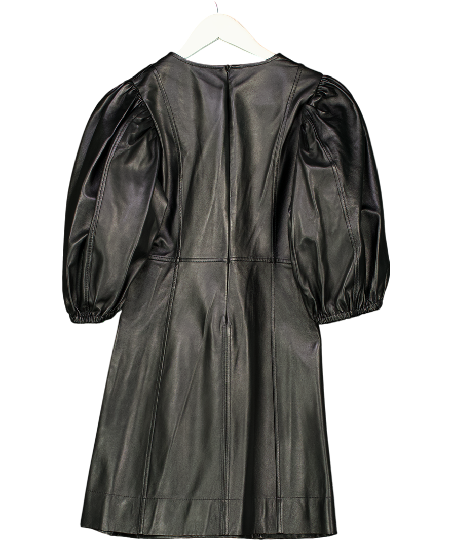 Ganni Black Lambs Leather Dress UK 6