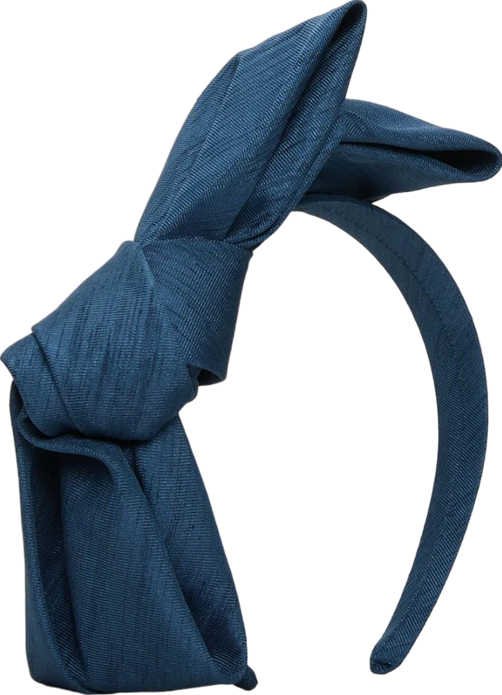 Phase Eight Blue Silk Bow Headband Bnwt One Size
