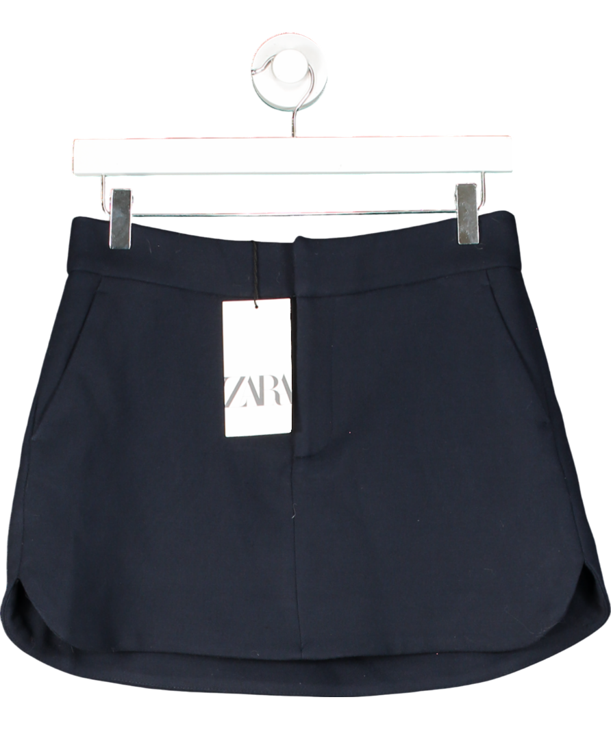 ZARA Tailored Navy Blue Mini Skirt UK XS