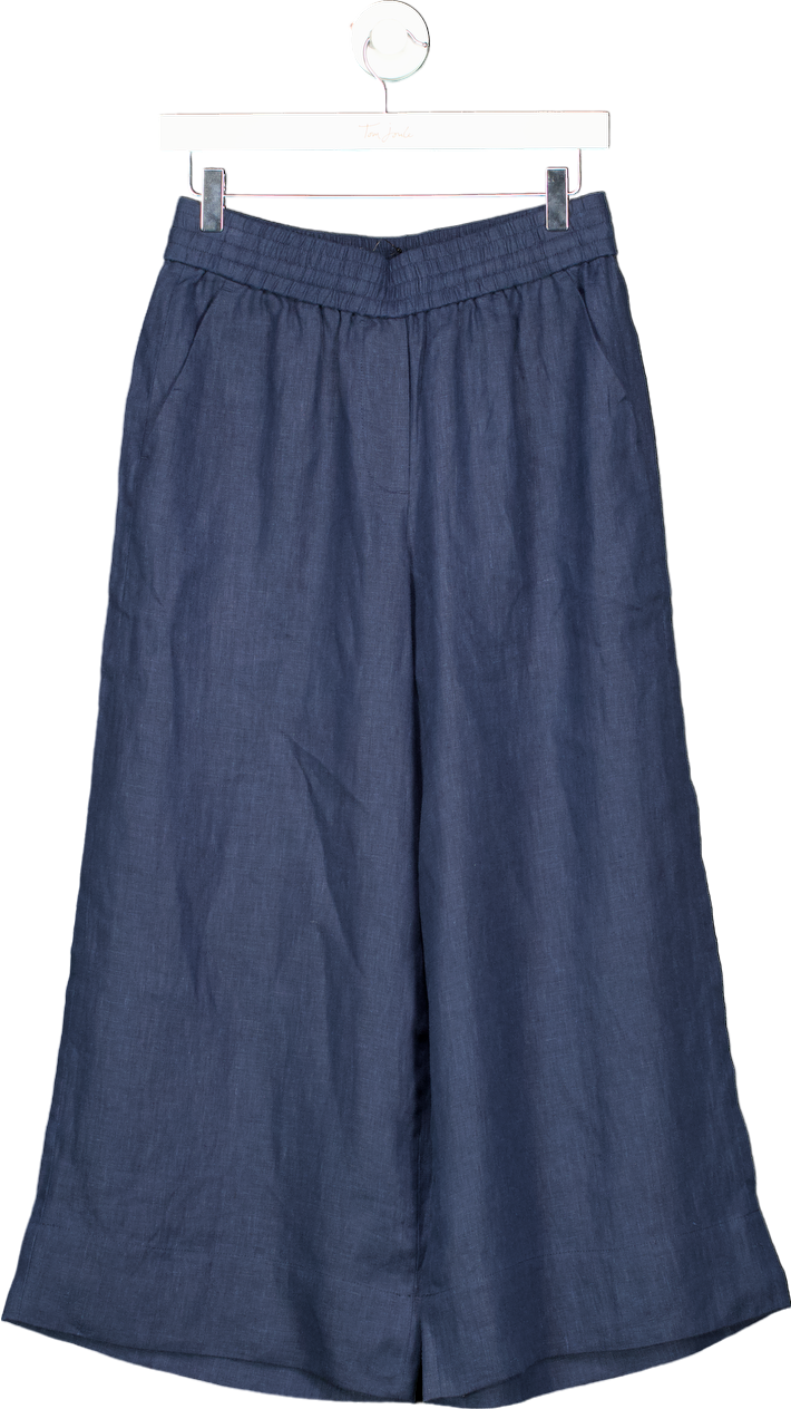 WYSE LONDON Midnight Alma Cropped Linen Trouser UK 8