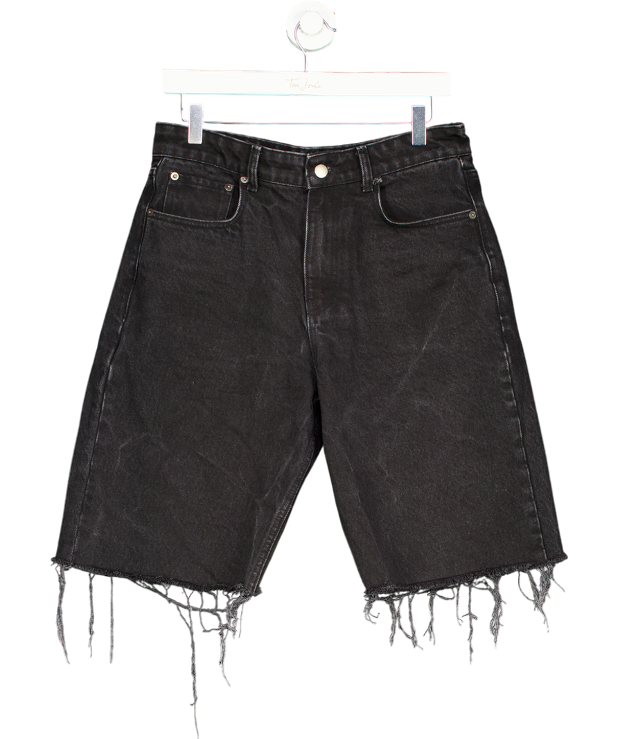 Black Denim Dad Shorts W30