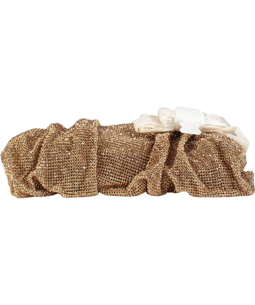 FOREVER NEW Metallic Signature Brielle Embellished Ruched Clutch Bag