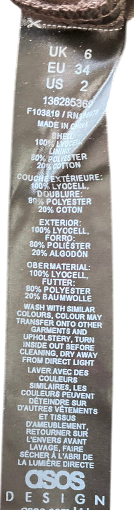 ASOS Brown High Waisted Trousers UK 6