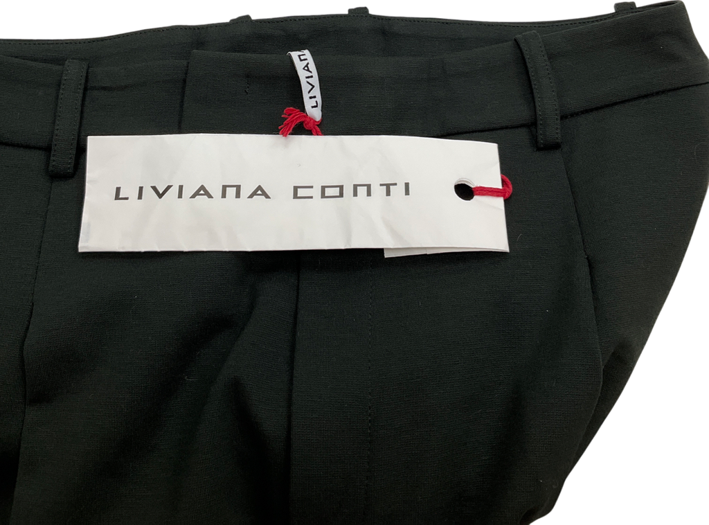 Liviana Conti Black Woven Wool Tailored Trousers UK 12