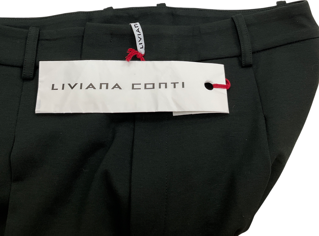 Liviana Conti Black Woven Wool Tailored Trousers UK 12