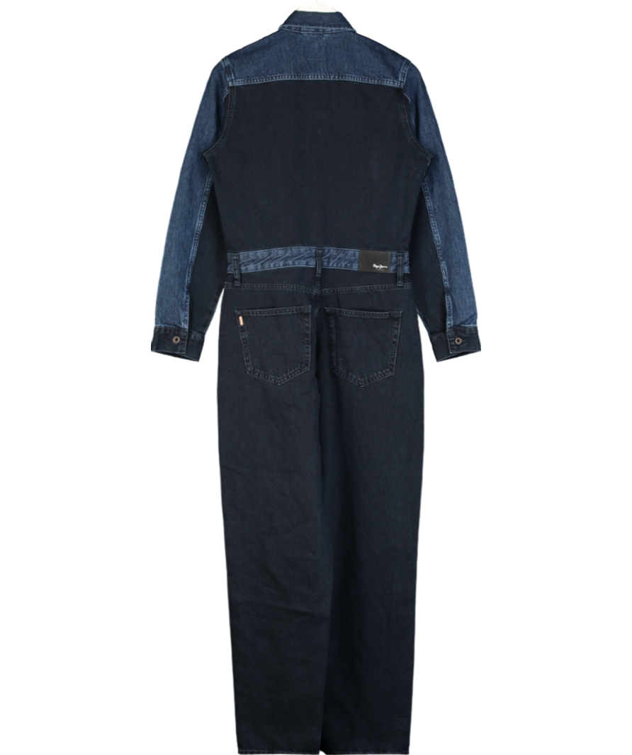 Pepe Jeans Blue Contrast Denim Jumpsuit UK M