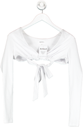 Superdown White Tie Back Crop Top UK XXS