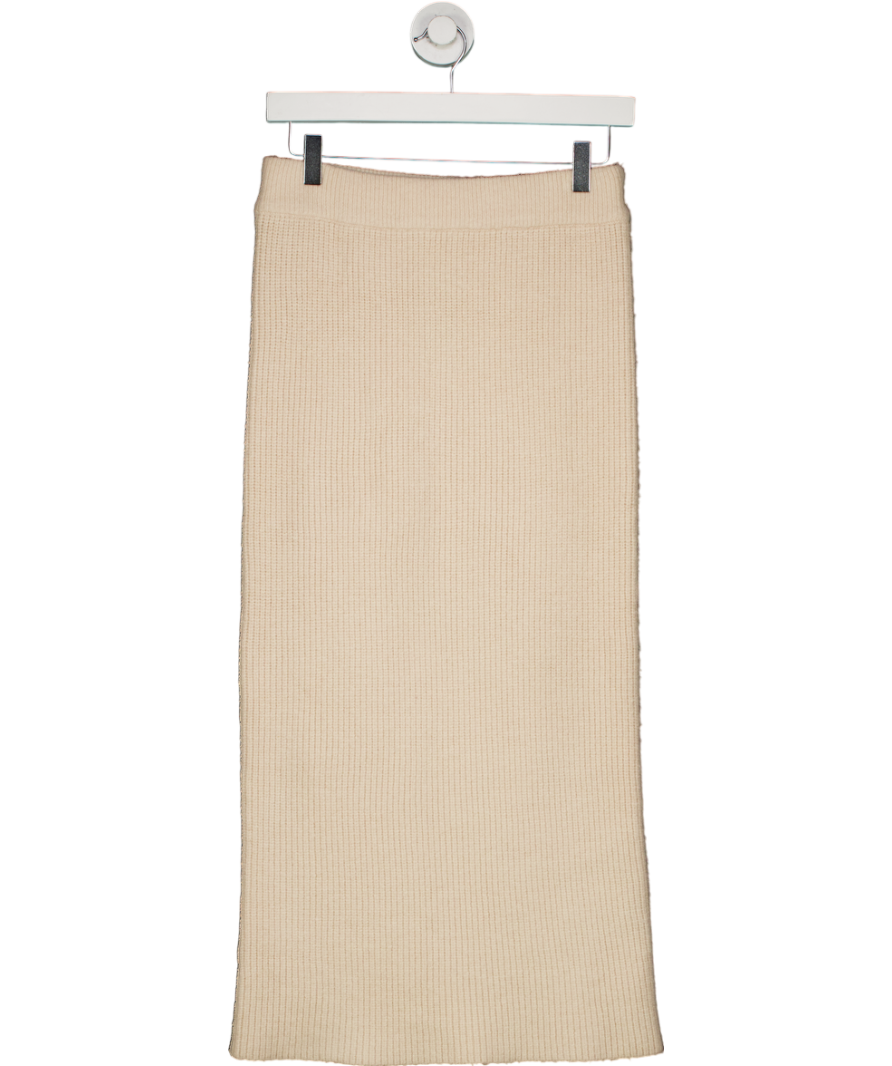 ZARA Cream Knitted Midi Skirt UK S