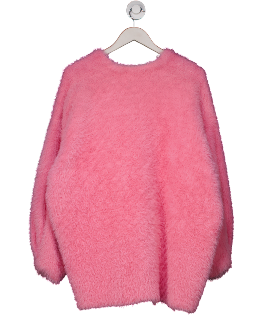 Vita Grace Pink Fluffy Oversized Cardigan One Size