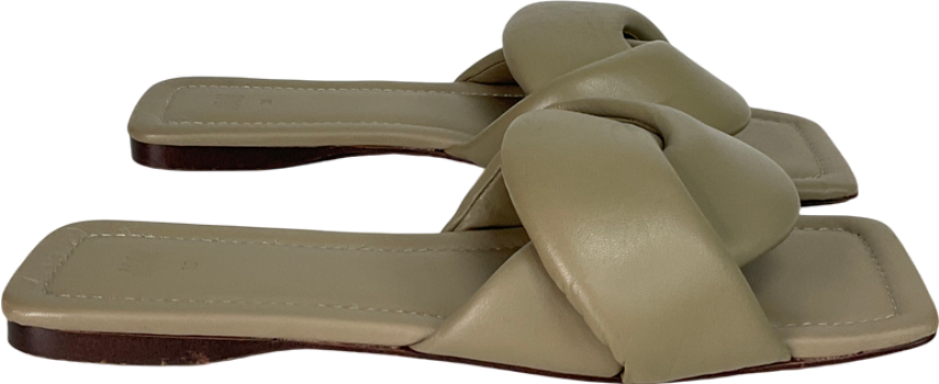 H&M Brown Premium padded Leather Slides UK 6 EU 39 👠