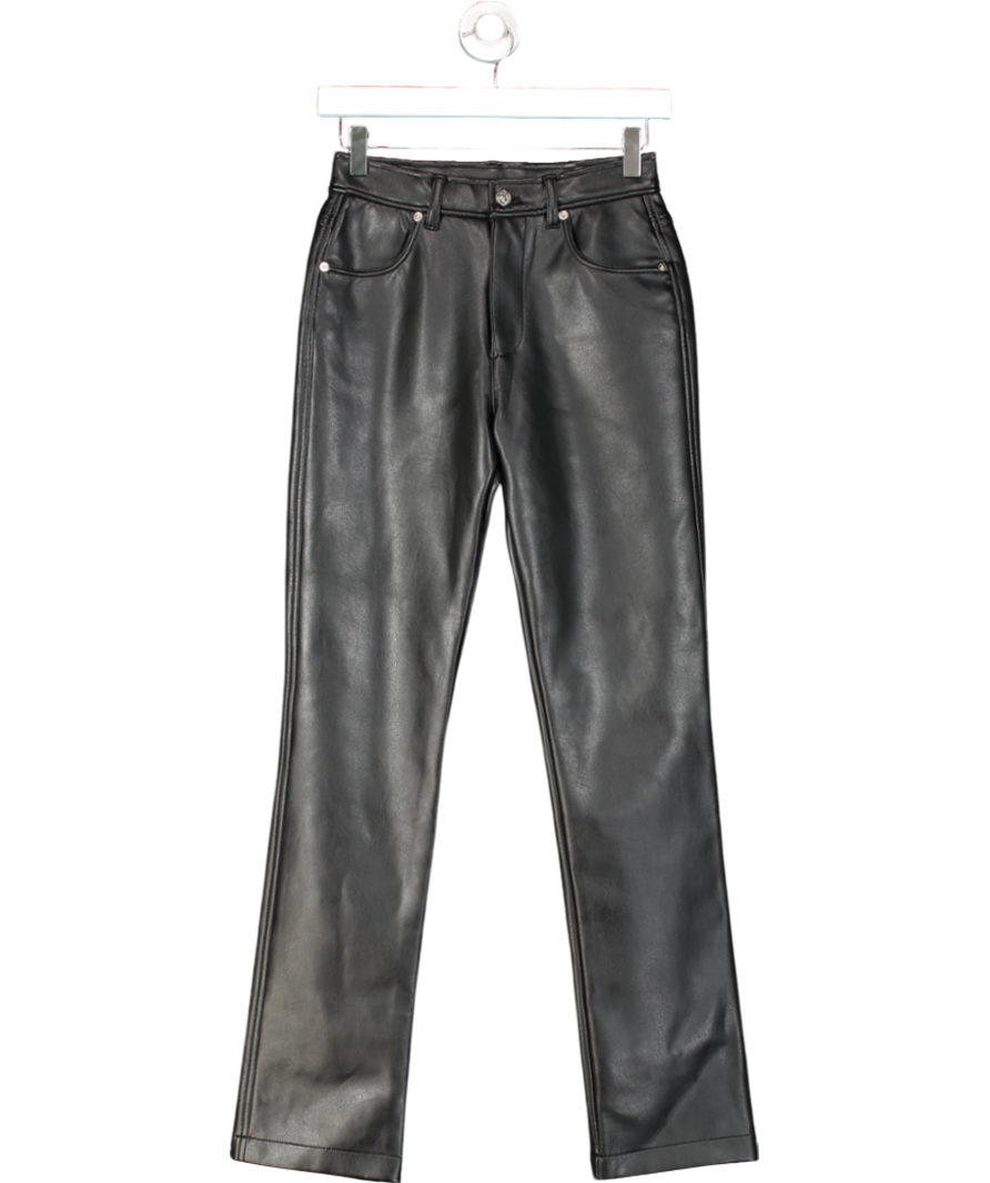 Diesel Black Faux Leather Slim Fit Trousers W24