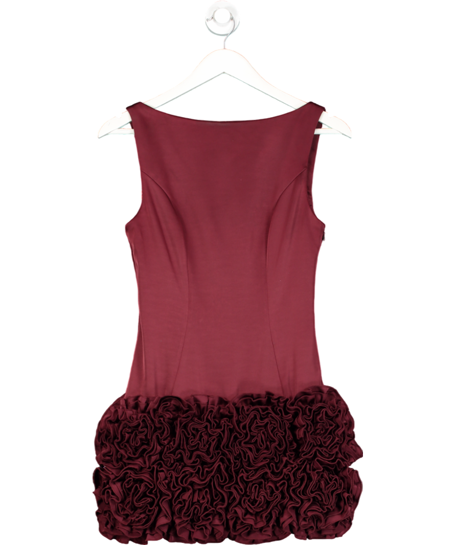 Oh Polly Red Florrie Applique Open Back Mini Dress UK 8