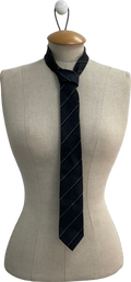 Burberry Grey Silk Wool Blend Tie One Size