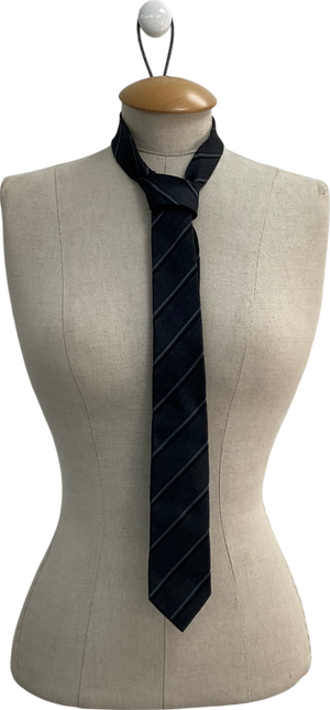 Burberry Grey Silk Wool Blend Tie One Size