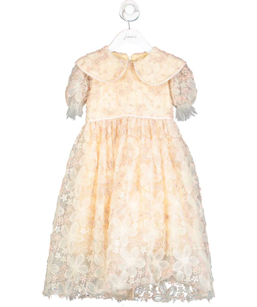 Eirene Nude Floral Embellished Tulle Dress 6 Years