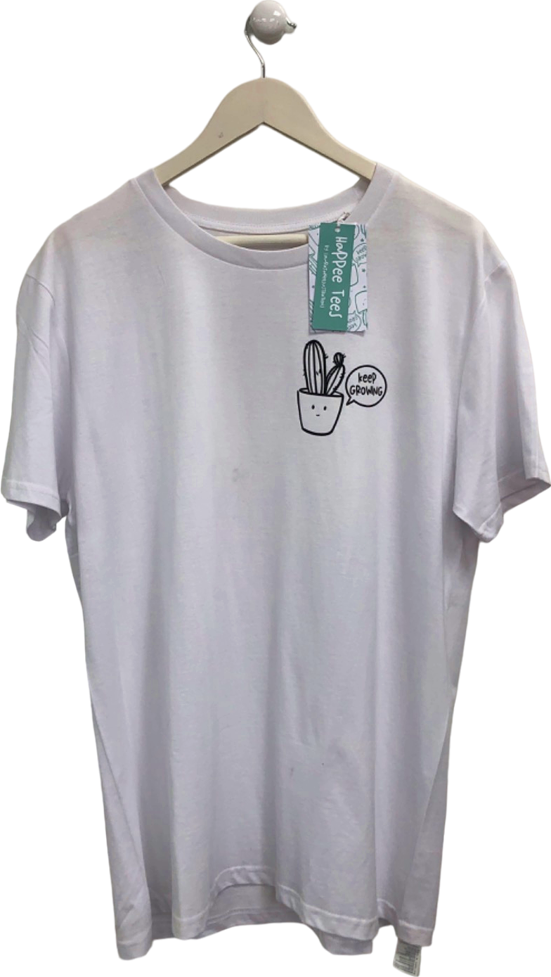 Happee Tees White 'Keep Growing' T-Shirt EU L