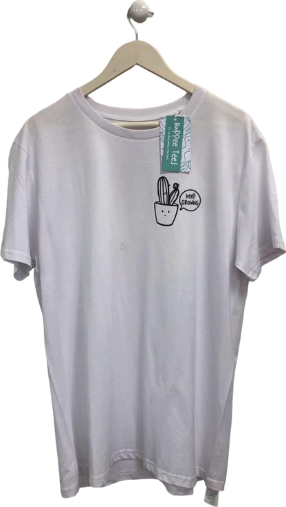 Happee Tees White 'Keep Growing' T-Shirt EU L