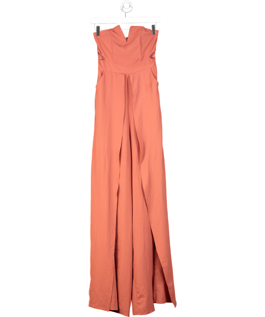 parallel lines Orange Parallel Lines Bandeau Wide Leg Jumpsuit With Leg Splits UK XS