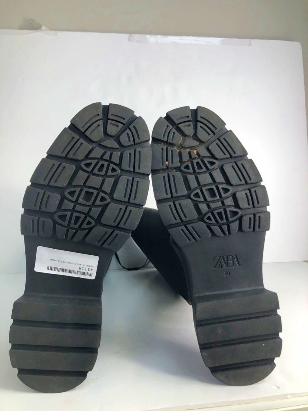 Zara Black Chunky Knee High Boots EU 39