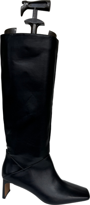 ASOS Black Heeled Knee Boots UK 5 EU 38