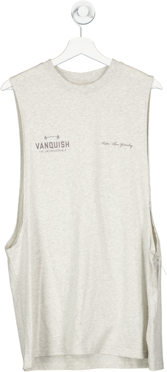 Vanquish Grey The Unconquerable Sleeveless T Shirt UK L