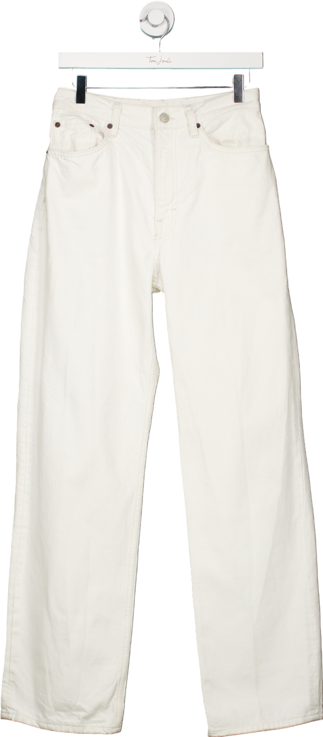 COS White Column Regular Fit Straight Leg High Rise Full Length Jeans UK W28