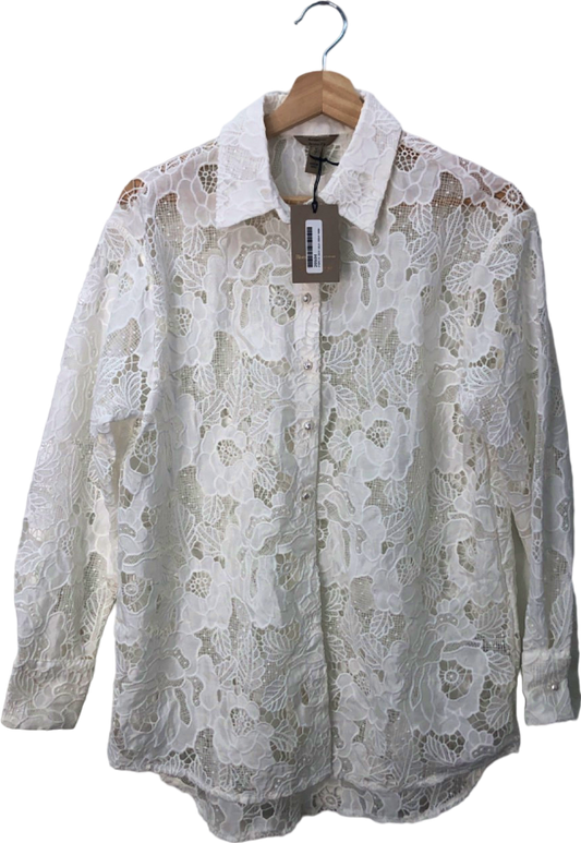 River Island White Lace Shirt UK 6