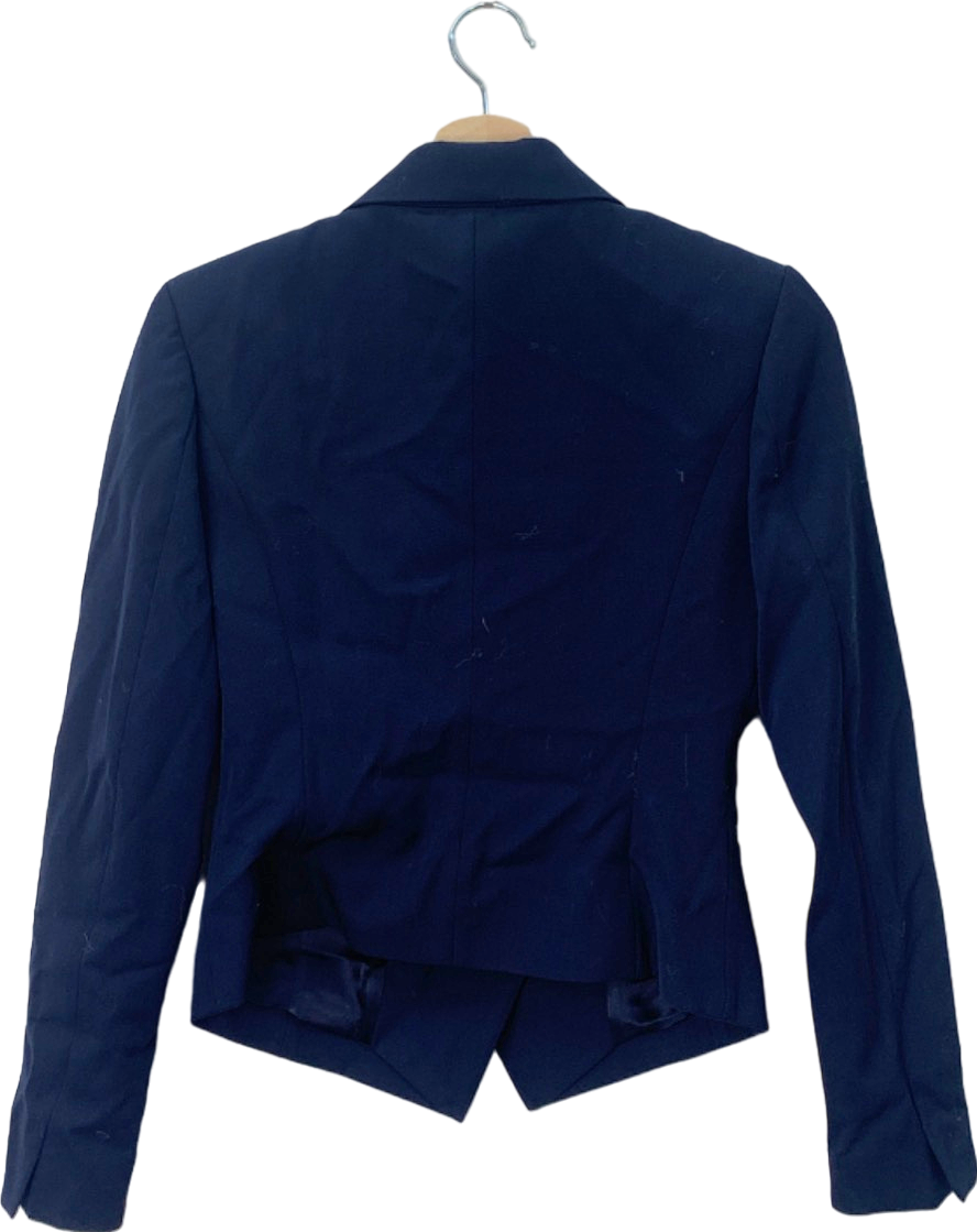 LILYSILK Navy Wool Double-Breasted Blazer UK 6