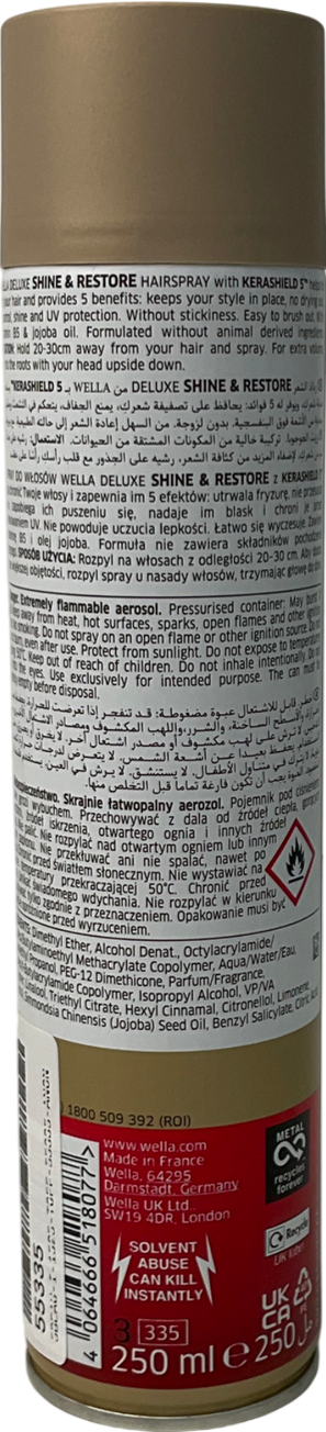 wella Deluxe Shine & Repair Hairspray 250