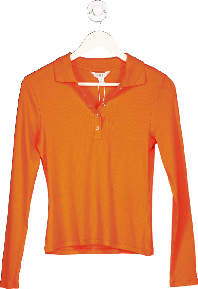 M&S Bright Orange Long Sleeve Top UK 10